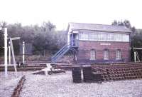 A September 1987 view of Newtown signal box.<br><br>[Ian Dinmore /09/1987]