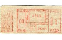 Glasgow Corporation Tram ticket issued on 30 June 1951 - 1d.<br><br>[Colin Miller 30/06/1951]