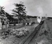 The RCTS/SLS Joint Scottish Tour approaches Redcastle from the east in June 1960. This station still stands in a good state of preservation.<br><br>[WA Camwell (Copyright Stephenson Locomotive Society) 14/06/1960]