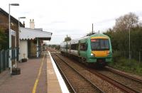 An Ashford to Hastings two car Class 171 Turbostar slows to call at Appledore in Kent on 26 October 2010.<br><br>[John McIntyre 26/10/2010]