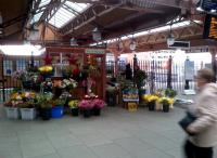 Anyone here called Buster? Even the flower stall at Moor Street is pleasantly old-fashioned. Notice the steam engine to the right of the 'shed'.<br><br>[Ken Strachan 09/11/2012]