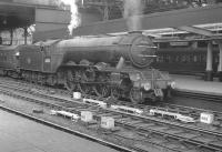A3 Pacific no 60074 <i>Harvester</i> stands at Newcastle Central on 22 July 1961 after bringing in the summer Saturday 5.20am Leicester London Road - Craigendoran.<br><br>[K A Gray 22/07/1961]