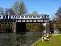 A 'Bittern Line' train crossing the River Bure at Wroxham in April 2010.<br><br>[Ian Dinmore 17/04/2010]