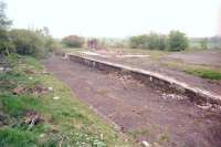 Remains at Newhouse looking south on 3 May 1997. Passenger services on the route from Airdrie (Caledonian) ceased in 1930 although the line remained open for freight until 1966.<br><br>[Ewan Crawford 03/05/1997]