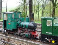 Locomotives at Woody Bay on 14 May 2013 include 0-4-0WT <I>Sid</I>, standing alongside D6652.<br><br>[Peter Todd 14/05/2013]