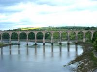 View west along the River Tweed towards the Royal Border Bridge on 14 June. <br><br>[Veronica Clibbery 14/06/2013]