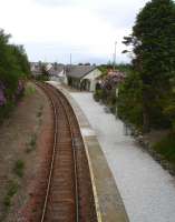 View over Plockton station towards Kyle of Lochalsh in June 2013 showing the improvements to the platform surface since the adoption of the station by Plockton High School. [See image 26277] <br><br>[David Pesterfield 20/06/2013]
