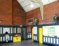 Part of the attractive concourse and station exit at New Brighton in June 2013. <br><br>[Veronica Clibbery 19/06/2013]