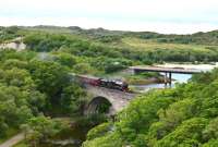 Black 5 No.45407 seen crossing the viaduct over the River Morar on 26 June with the morning <I>Jacobite</I> steam service from Fort William to Mallaig.<br><br>[John Gray 26/06/2013]