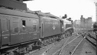 An unidentified ECML working preparing to leave Newcastle Central in the 1960s behind immaculate looking A4 Pacific no 60009 <I>Union of South Africa</I>.<br><br>[K A Gray //]