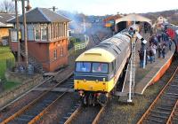 47643 leaves Boness with the 12.30 to Manuel on 29 December 2013.<br><br>[Bill Roberton 29/12/2013]