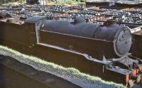 Gresley K2 2-6-0 no 61788 <I>Loch Rannoch</I> abandoned in the yard at Eastfield in July 1961, a month after withdrawal by BR. The locomotive was cut up at Cowlairs Works in September of that year.<br><br>[John Robin /07/1961]