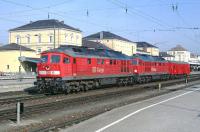 USSR built class 232 Co-Co diesel-electric locomotives 232 425 and 232 241 passing through Regensburg Hbf with a single bogie van in departmental use on 6th March 2002.<br><br>[Bill Jamieson 06/03/2002]