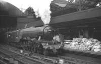 Heaton A3 no 60051 <I>Blink Bonny</I> stands at Newcastle Central on 6 October 1962. The Pacific is about to take out the 10am York - Edinburgh Waverley.<br><br>[K A Gray 06/10/1962]