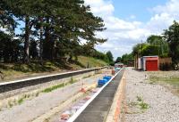 The new station at Broadway, Worcestershire, at the northern end of the Gloucestershire Warwickshire Railway, under construction in July 2014. The previous station here was closed by BR in 1960 and subsequently demolished.<br><br>[Peter Todd 28/07/2014]