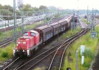 DB shunter 295-019-4 at work in the goods yard at Lubeck on the evening of 8th June 2014.<br><br>[John Steven 08/06/2014]