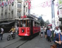 Istanbul's only revived heritage tram provides a one-stop shuttle from Taksin Square on 21 August 2014.<br><br>[John Yellowlees 21/08/2014]