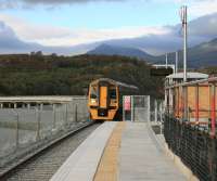 When complete, the new Llandecwyn station, seen here on 14 October 2014, will have lighting, a Passenger Information System and slate walls to blend in with its surroundings in Snowdonia National Park.<br><br>[Colin McDonald 14/10/2014]
