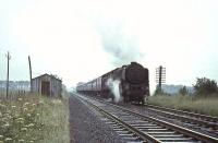 Britannia 70042 <I>Lord Roberts</I> passes Ravenstruther with a down train on 15 July 1966. <br><br>[John Robin 15/07/1966]