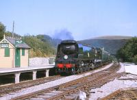 Bulleid West Country Pacific 34072 <I>257 Squadron</I> at Norden on the Swanage Railway in July 1999.<br><br>[Peter Todd 18/07/1999]