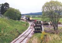 Southern approach to Broomhill station in May 2002. View from Station Road bridge.<br><br>[John Furnevel 13/05/2002]