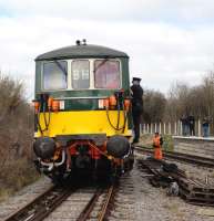 Class 73 E6003 <i>Sir Herbert Walker</i> at Taw Valley Halt on 21 March 2015 during the Swindon and Cricklade Railway's Diesel Day.<br><br>[Peter Todd 21/03/2015]