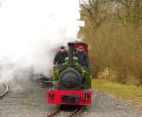 Hunslet Engineering Quarry 0-4-0ST <I>Jack Lane</I> (3904 of 2005) in action at Statfold Barn on 28 March 2015.<br><br>[Peter Todd 28/03/2015]