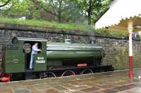 WD Austerity 0-6-0ST no 75008 <I>'Swiftsure'</I> (Hunslet 2857/1943) starring in a <I>Peppa Pig Gala Day</I> on 20 June 2015 at Bury Bolton Street station on the East Lancs Railway. <br><br>[Peter Todd 20/06/2015]