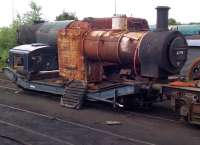 <I>'Would suit railway enthusiast.'</I> The boiler from 47298 will hopefully one day be mated with a frame, a cab, and quite a few other parts to form a steam locomotive once more. Photographed in the yards south of Bury Bolton Street station on a BLS visit in July 2015. [See image 52303]<br><br>[Ken Strachan 19/07/2015]