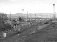 Looking south towards Millerhill Depot in March 1987, with the lifted Down Yard in the foreground.<br><br>[Bill Roberton 18/03/1987]