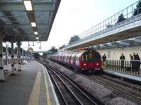 End of the line. The Jubilee Line terminus at Stanmore on 17 September 2015 with LU services to and from Stratford at the platforms. [See image 5144]<br><br>[John Steven 17/09/2015]