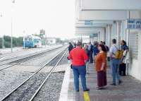 Waiting for a train at Bir Bou Rekba in November 1999. This is the junction for Hammamet on the metre-guage Tunis-Sousse line.<br><br>[John Thorn /11/1999]