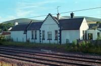 Thankerton station building viewed from the east side in 1989, with some hints of the platforms remaining.<br><br>[Ewan Crawford //1989]