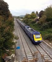 A Bristol-bound HST passes Bathampton Junction on its way to Bath Spa on 10th October 2015. The ballast looks very clean, as the junction was recently relaid.<br><br>[Ken Strachan 10/10/2015]