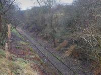 More than 20 years after passage of the last train, vegetation clearance has uncovered the Crombie/Charlestown branch near Merryhill (north of Braeside Junction).<br><br>
What now?<br><br>[Bill Roberton
 09/01/2016]