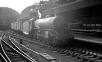 Stopping for a spell! B1 4-6-0 61019 stands alongside the platform at Newcastle Central with a freight in June 1963. The locomotive was delivered new to Heaton shed in February 1947 carrying the name <I>'Nilghai'</I>. Unfortunately, whichever book of antelope names was used by Darlington Works got this one wrong, as the correct spelling for the large Indian antelope is <I>'Nilgai'</I>, although in Asia it can sometimes be spelt <I>Nilgau</I>. Just to complicate matters, many of the Ian Allan locomotive listings of the 1950s and 60s used the spelling <I>'Nilghal'</I>.  <br><br>[K A Gray 08/06/1963]
