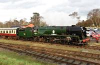The Great Central Railway started their Winter Gala on Friday, running five engines in total working a variety of trains.<br><br>
Bulleid Pacific no 34053 <I>'Sir Keith Park'</I> is on loan from the Severn Valley Railway.<br><br>[Peter Todd 29/01/2016]