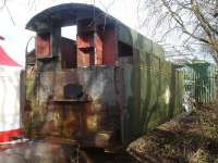 The tender tank from Bullied 'West Country' Pacific 34101 <I>Hartland</I> in an engineering company yard north of York in January 2016. Whether it is to be overhauled or a replacement is to be built is unclear.<br><br>[David Pesterfield 09/01/2016]