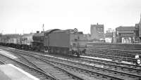 K1 2-6-0 62015 brings an up goods through Doncaster on 31 May 1963.<br><br>[K A Gray 31/05/1963]