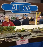 A challenging perspective. Model of Alloa station as it was before closure seen at the Model Rail Exhibition at the SECC in Glagow.<br><br>[John Yellowlees 26/02/2016]