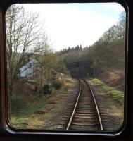View from observation car at rear of service from Haverthwaite to Lakeside via Newby Bridge Halt.<br><br>[Martin MacGuire 10/04/2016]