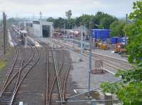 The west end of Craigentinny Depot with new construction under way - for what purpose?<br><br>[Bill Roberton 13/06/2016]