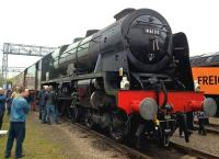 There were supposed to be several steam engines at the HST's 40th birthday party [see image 55002], but only Royal Scot 46100 got there. It was in steam, adding some interesting smells to the show.<br><br>[Ken Strachan 02/05/2016]