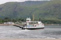 MV <I>Corran</I> crossing the narrows of Loch Linnhe from Nether Lochaber to Ardgour on 23rd July 2016. [See image 55934] for the ferry's predecessor, the <I>Maid of Glencoul</I>, on this crossing. That vessel also had the loading ramps on the corners rather than being a straight drive through. <br><br>[Mark Bartlett 23/07/2016]