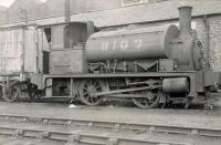 Ex-NB class Y9 0-4-0ST 8109, photographed in the shed yard at Eastfield in September 1949. Built by Neilson in 1891, the veteran was eventually withdrawn from here as 68109 in April 1954, following which it was cut up at nearby Cowlairs Works.<br><br>[G H Robin collection by courtesy of the Mitchell Library, Glasgow 03/09/1949]