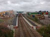 Progress at Edinburgh Gateway on 01/09/2016. Commuters may see the<br>
opening in December as a mixed blessing (or an unmixed curse) as the extra<br>
stop can only lengthen journey times for those not interchanging here.<br><br>[David Panton 01/09/2016]