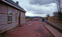 Broomhill station under reconstruction in 1993. View looks to Boat of Garten.<br><br>[Ewan Crawford //1993]