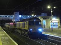 The Fort William - Euston Caledonian Sleeper calls at Dalmuir on 6 November hauled by 66733 and 72969.<br><br>[Bill Roberton 06/11/2016]