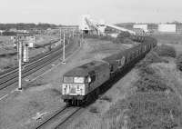 56101 leaves Blindwells Coal Terminal, about the join the ECML.<br><br>[Bill Roberton //1991]