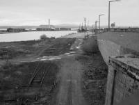 Disused and partly lifted lines serving the south side of Carron Dock, Grangemouth in 1987. The dock was called New Dock, no longer appropriate when the later Western Cut and Grange Dock opened.<br><br>[Bill Roberton //1987]